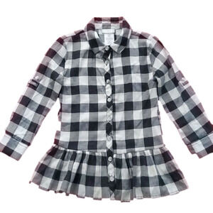 Piper Girl's Plaid Peplum Blouse Size 4/5